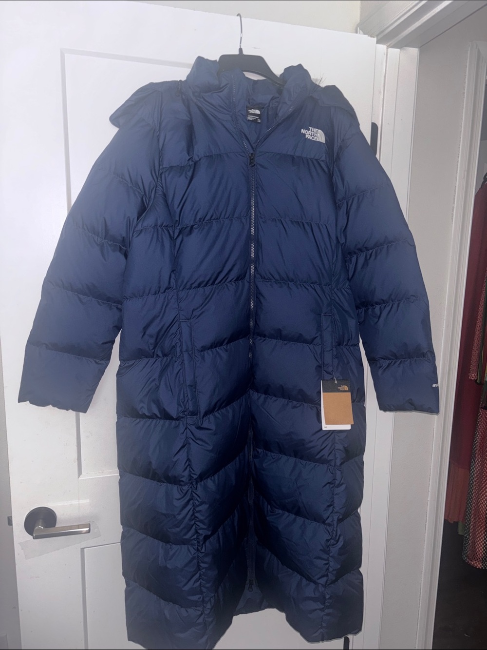 NEW! The North Face Navy Long Puffer Parka with Hood